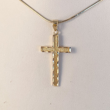 Žluté zlato přívěsek KŘÍŽ 29mm